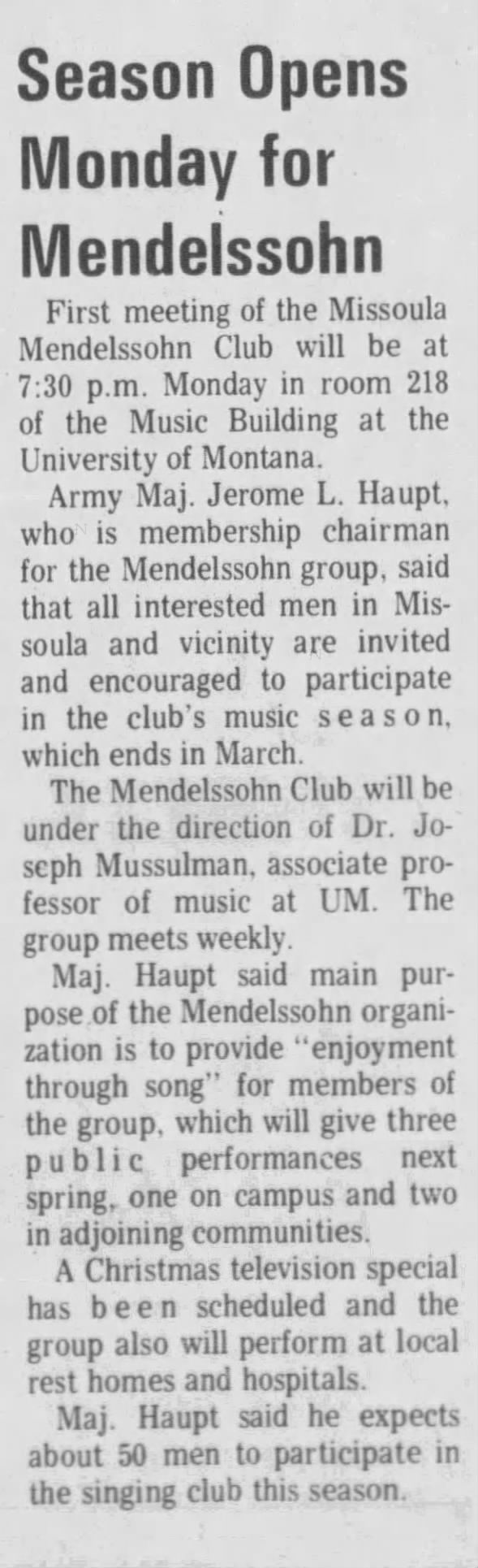 Clipping from The Missoulian